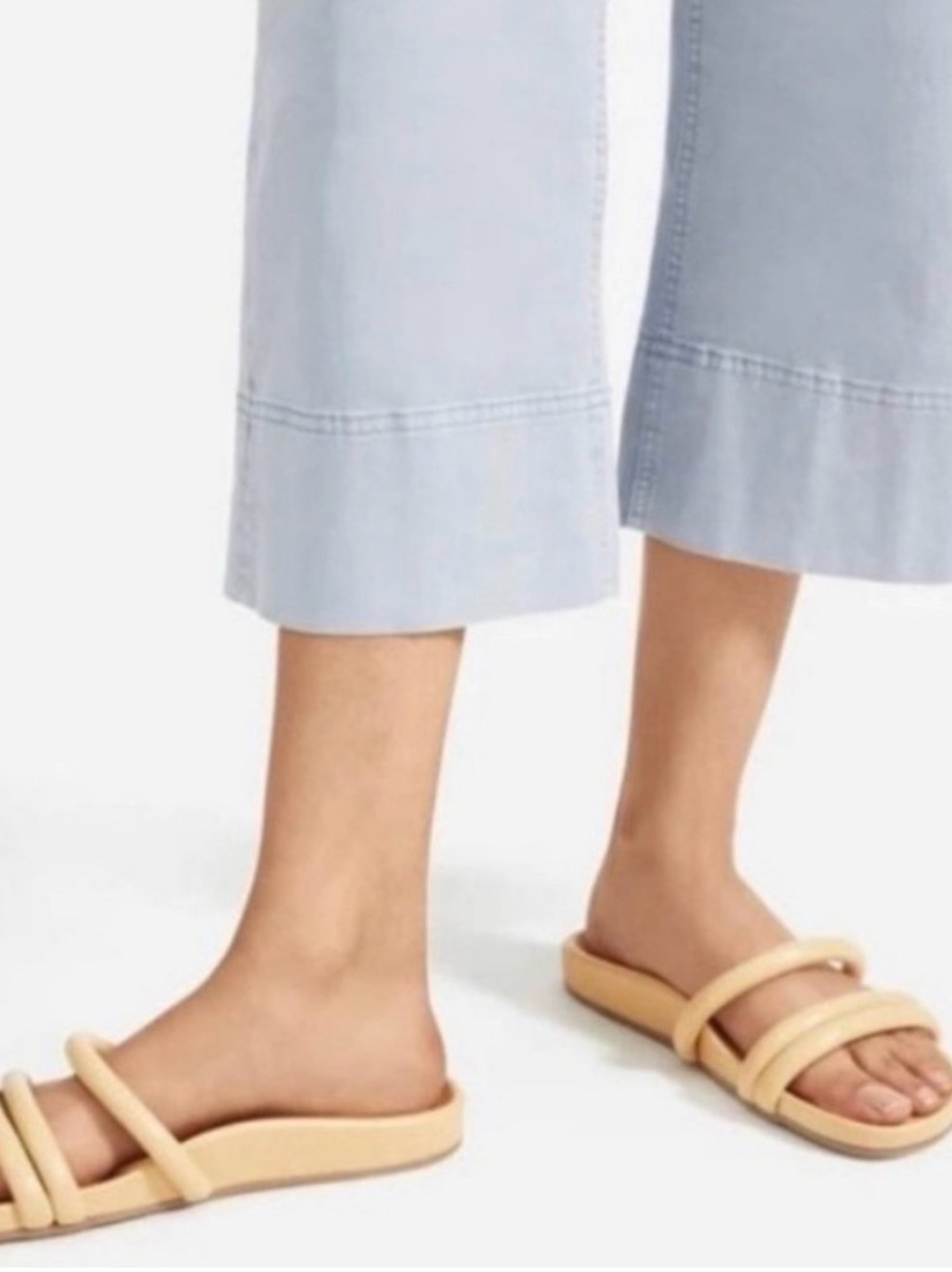 Everlane the Form Three Strap Sandal Butter Yellow Beach Travel Size 10